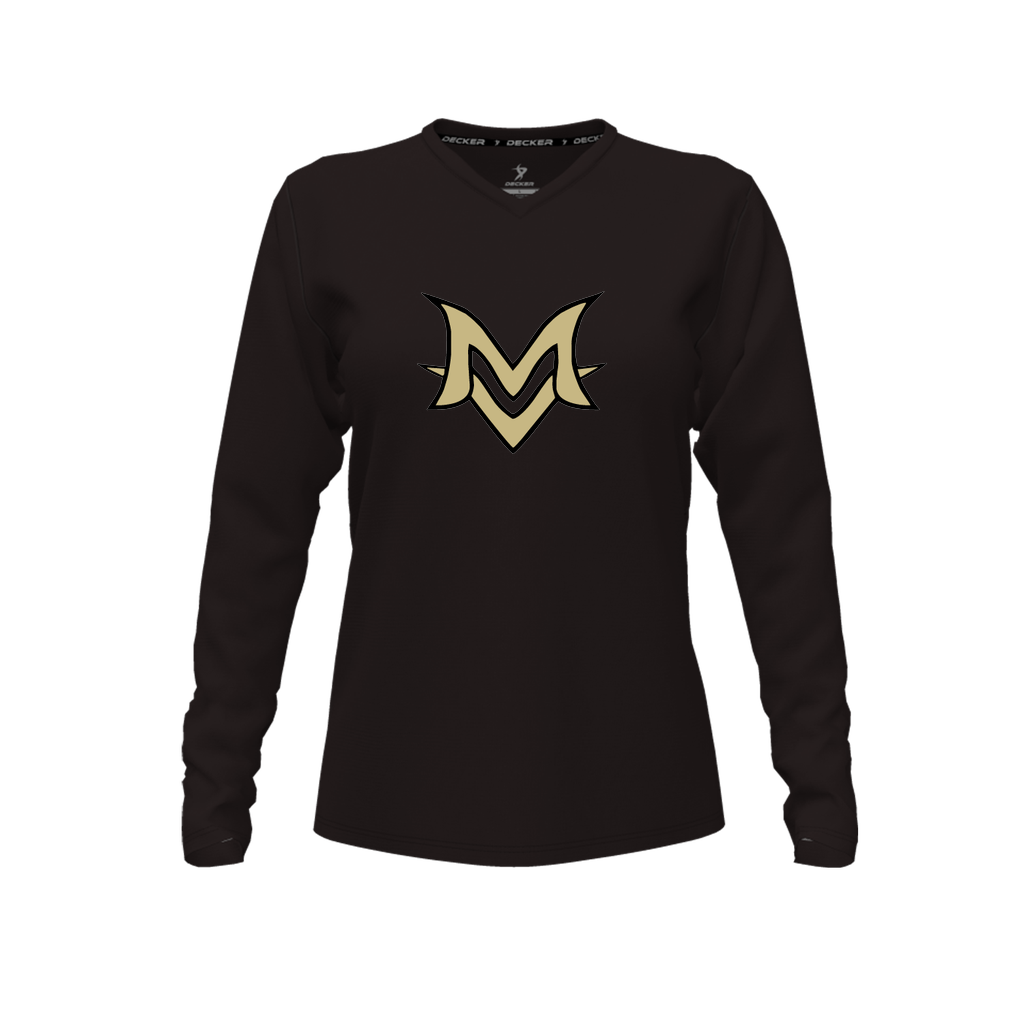 [CUS-DFW-TEES-CMF-VNK-LSL-BLK-FYXS-LOGO1] Decker Comfort T-Shirt (Female Youth XS, Black, Crew Neck, Long Sleeve, Logo 1)